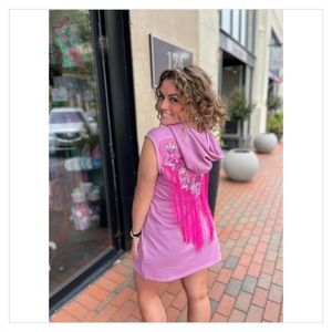 EUC Queen of Sparkles Fringe Hoodie dress